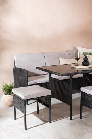 Venture Home Knock - Hörnsoffa- Svart/Grå - Wicker -