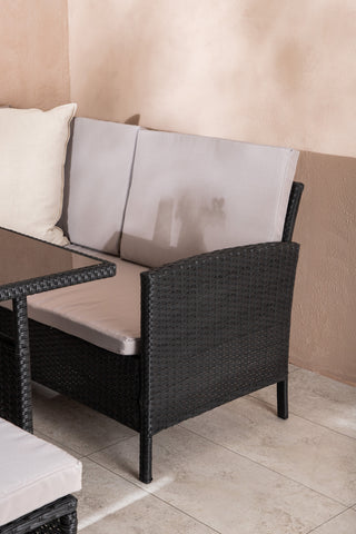 Venture Home Knock - Hörnsoffa- Svart/Grå - Wicker -