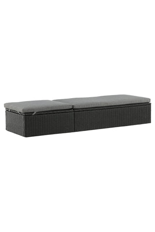 Venture Home Quad - Sun Lounge inkl. Kudde- Svart - Wicker -