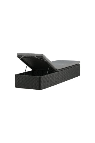 Venture Home Quad - Sun Lounge inkl. Kudde- Svart - Wicker -