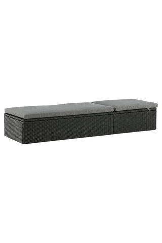 Venture Home Quad - Sun Lounge inkl. Kudde- Svart - Wicker -