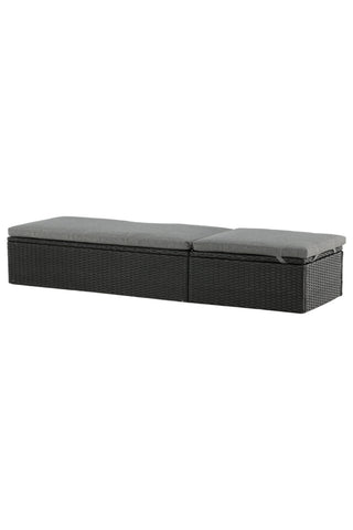 Venture Home Quad - Sun Lounge inkl. Kudde- Svart - Wicker -