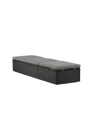 Venture Home Quad - Sun Lounge inkl. Kudde- Svart - Wicker -
