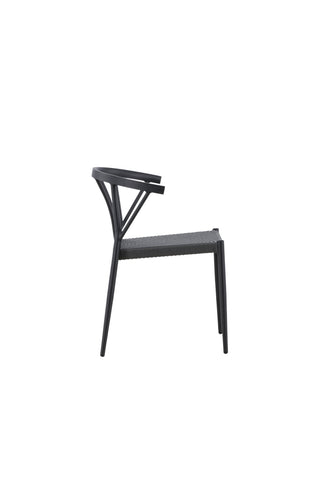 Venture Home Stina - Matstol 6-pack - Svart - Alu/Wicker