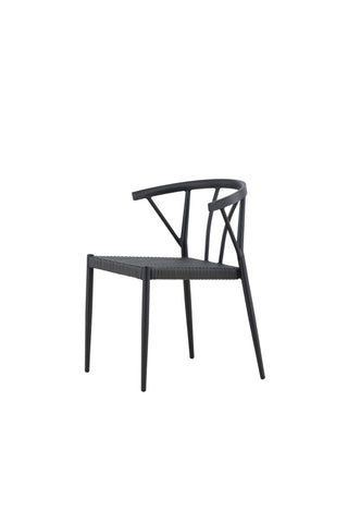 Venture Home Stina - Matstol 6-pack - Svart - Alu/Wicker