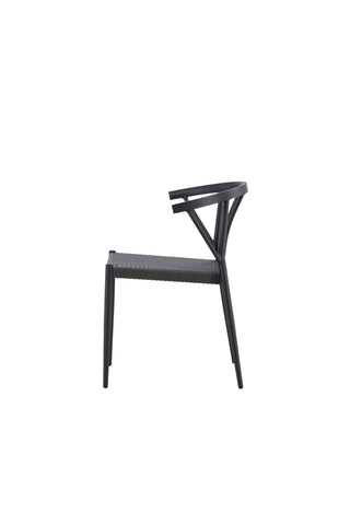 Venture Home Stina - Matstol 6-pack - Svart - Alu/Wicker