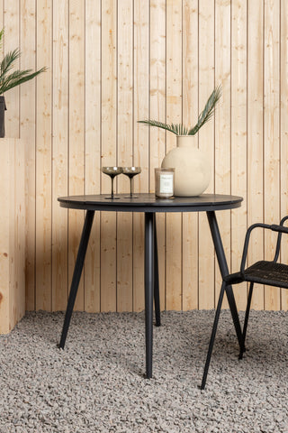 Venture Home Break - Matbord Runt- Svart / Svart - Alu / Aintwood - 90ø