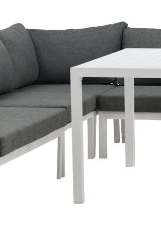 Venture Home Ramos - Hörnsoffa- Vit / Grå - Aluminium -