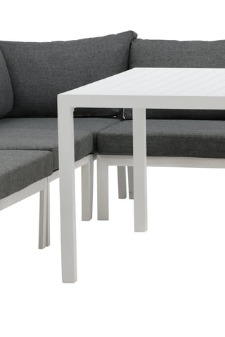 Venture Home Ramos - Hörnsoffa- Vit / Grå - Aluminium -