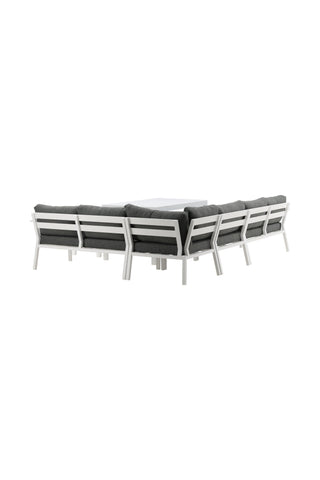 Venture Home Ramos - Hörnsoffa- Vit / Grå - Aluminium -