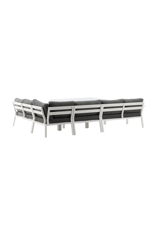 Venture Home Ramos - Hörnsoffa- Vit / Grå - Aluminium -