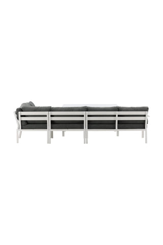 Venture Home Ramos - Hörnsoffa- Vit / Grå - Aluminium -