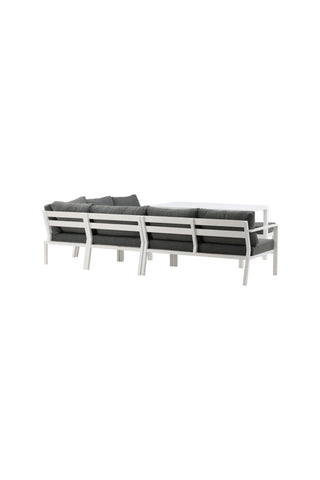 Venture Home Ramos - Hörnsoffa- Vit / Grå - Aluminium -