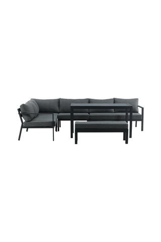Venture Home Ramos - Hörnsoffa- Svart / Grå - Aluminium -