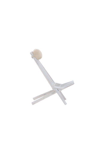 Venture Home Maja Lounge Chair - Acacia M/nackkudde - Vit tvätt