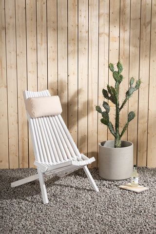 Venture Home Maja Lounge Chair - Acacia M/nackkudde - Vit tvätt