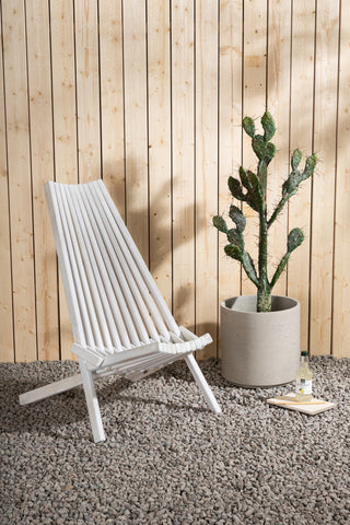Venture Home Maja Lounge Chair - Acacia M/nackkudde - Vit tvätt