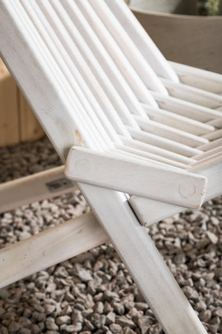 Venture Home Maja Lounge Chair - Acacia M/nackkudde - Vit tvätt