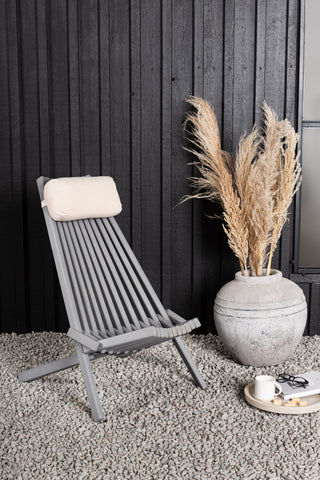Venture Home Lounge Chair - Acacia M/nackkudde - Mörkgrå tvätt