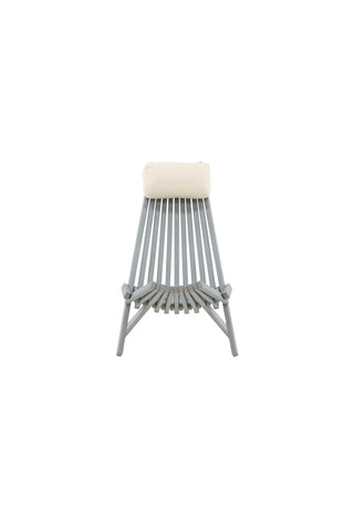 Venture Home Lounge Chair - Acacia M/nackkudde - Mörkgrå tvätt