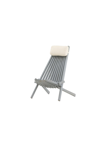 Venture Home Lounge Chair - Acacia M/nackkudde - Mörkgrå tvätt