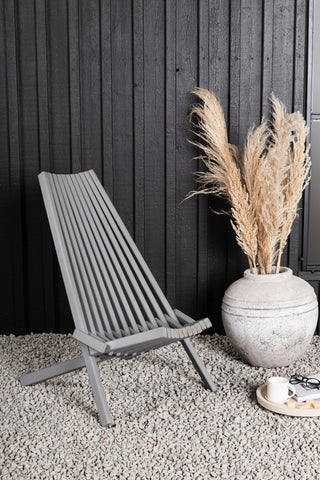 Venture Home Lounge Chair - Acacia M/nackkudde - Mörkgrå tvätt