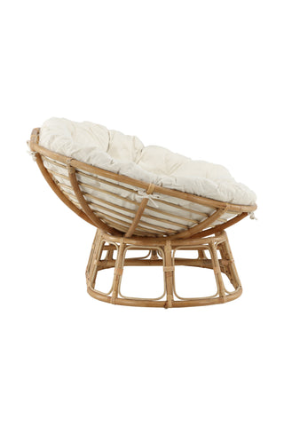 Venture Home Mamasan Rattan Love Seat Nature - Dubbel - Offwhite kudde