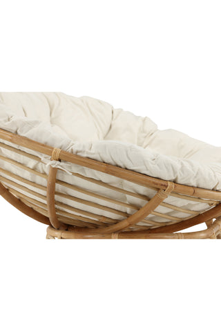Venture Home Mamasan Rattan Love Seat Nature - Dubbel - Offwhite kudde