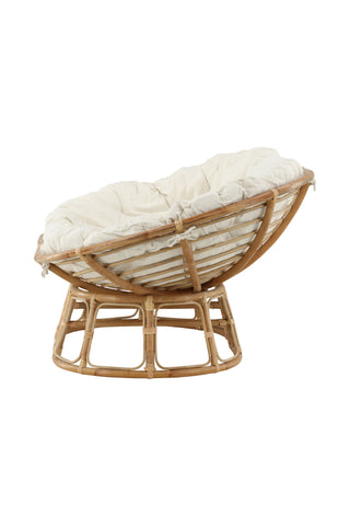 Venture Home Mamasan Rattan Love Seat Nature - Dubbel - Offwhite kudde
