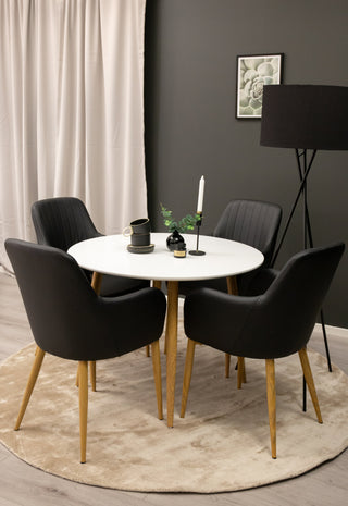 Venture Home Plaza Runt Matbord - Ek-Look / Vit - ø100*H75