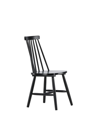 Venture Home Lönneberga Matstol 2-pack - Svart / Svart MASSIVT GUMMITRÄ