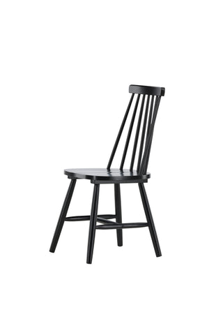 Venture Home Lönneberga Matstol 2-pack - Svart / Svart MASSIVT GUMMITRÄ