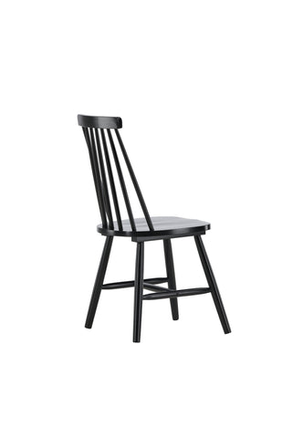 Venture Home Lönneberga Matstol 2-pack - Svart / Svart MASSIVT GUMMITRÄ