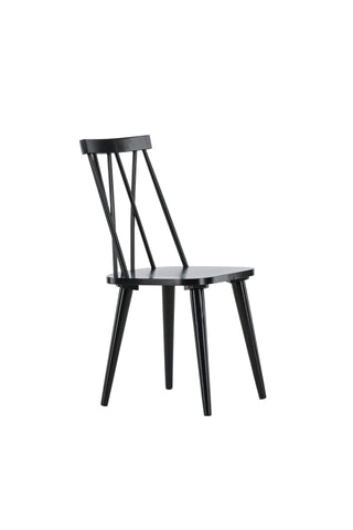 Venture Home Mariette Matstol 2-pack - Svart / Svart massivt gummiträ