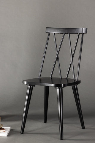 Venture Home Mariette Matstol 2-pack - Svart / Svart massivt gummiträ