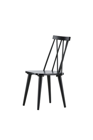 Venture Home Mariette Matstol 2-pack - Svart / Svart massivt gummiträ