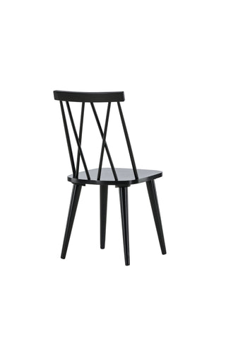 Venture Home Mariette Matstol 2-pack - Svart / Svart massivt gummiträ