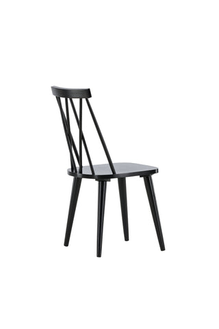 Venture Home Mariette Matstol 2-pack - Svart / Svart massivt gummiträ