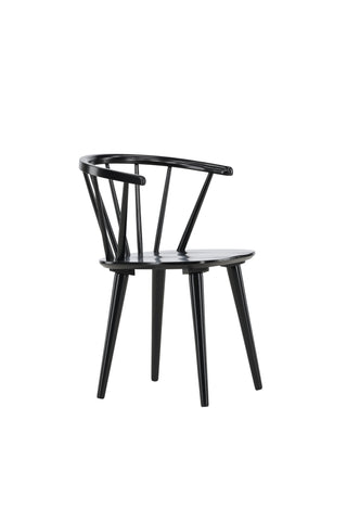 Venture Home Bobby Matstol 2-pack - Svart / Svart massivt gummiträ