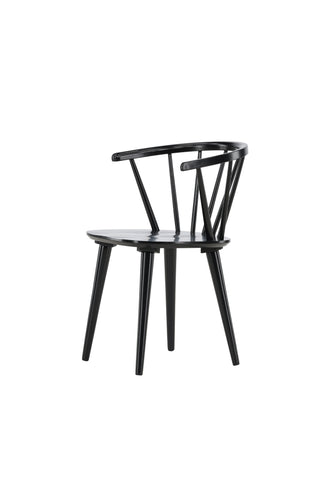 Venture Home Bobby Matstol 2-pack - Svart / Svart massivt gummiträ