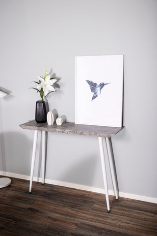 Venture Home Kant sidobord - Vit / betong-look