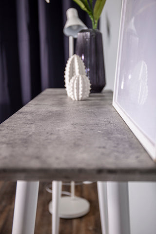 Venture Home Kant sidobord - Vit / betong-look