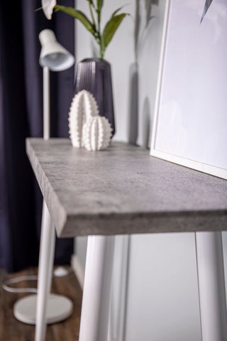 Venture Home Kant sidobord - Vit / betong-look
