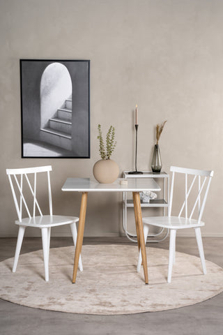 Venture Home Polar matbord 80*80cm - Vita /ek-look ben