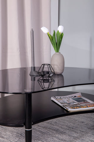 Venture Home Ägg soffbord - Svart / Grå Smokey Glass