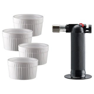 Dorre Fire Bruléebrännare & 4-pack Suffleskålar Vit