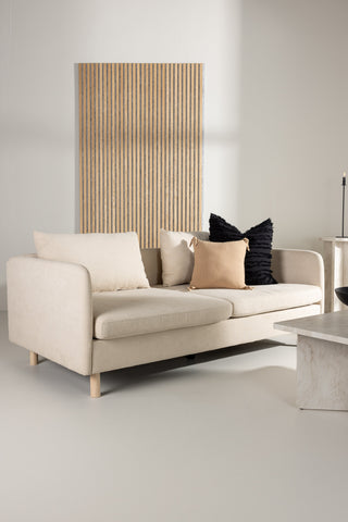 Venture Home Zero 2-sits soffa - Woodlook / Beige Tyg
