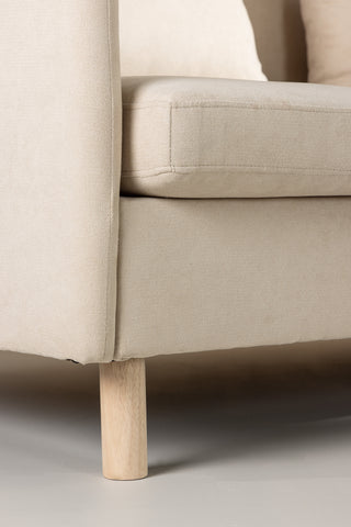 Venture Home Zero 2-sits soffa - Woodlook / Beige Tyg