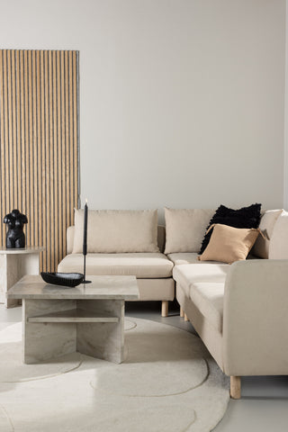 Venture Home Zero Hörnsoffa - Woodlook / Beige Tyg