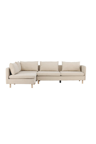 Venture Home Zero Hörnsoffa - Woodlook / Beige Tyg